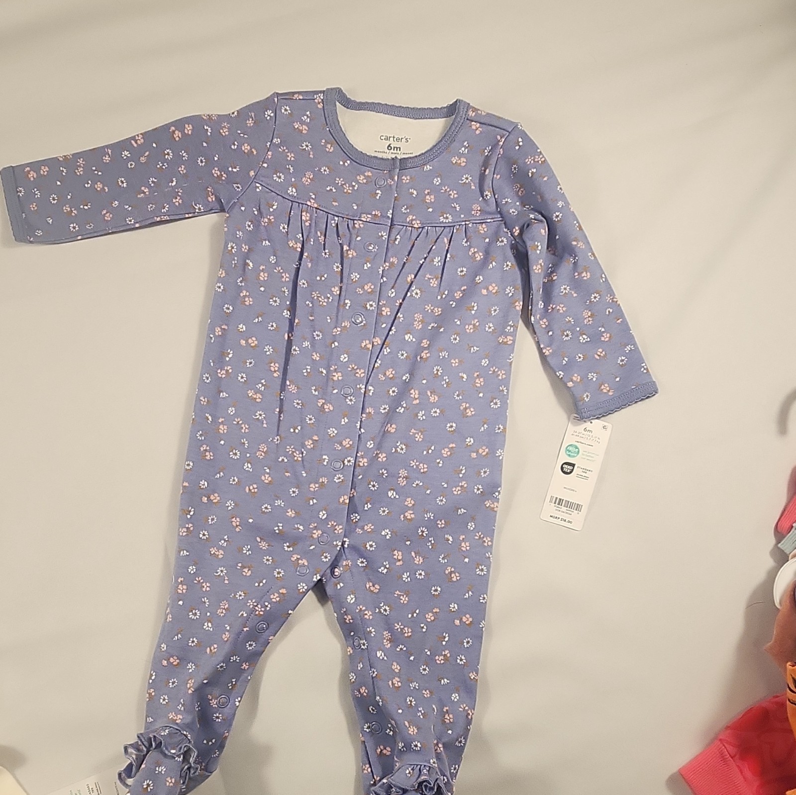 Carter’s 2-Pack NWT Footed One-Piece Sleep And Play 6M Cotton Floral/Animal Girl
