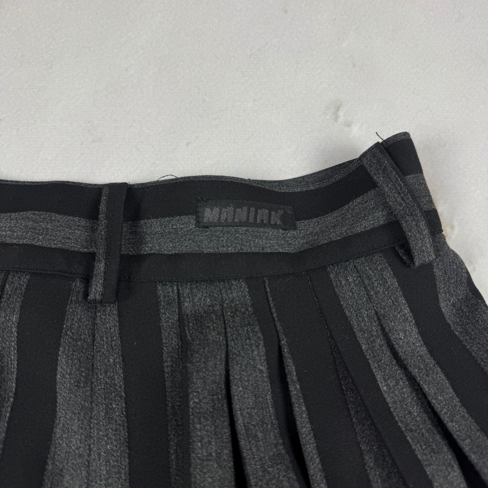 Vintage Black Gray Striped Balloon Trousers Baggy Avant Garde Pants