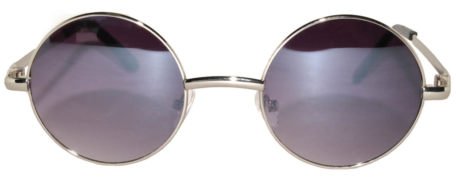 METAL ROUND SUNGLASSES GREY LENS 43 MM SILVER FRAME ONE PAIR