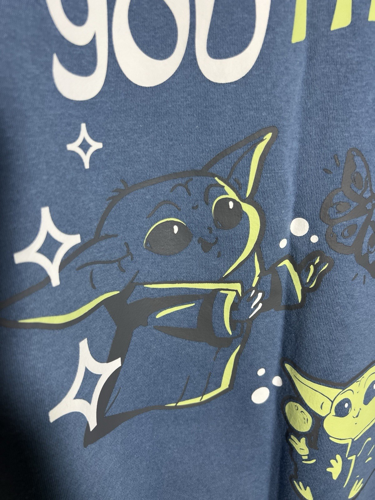 Star Wars Grogu “Stronger Than You Think” Blue Crewneck Pullover Sweatshirt XS