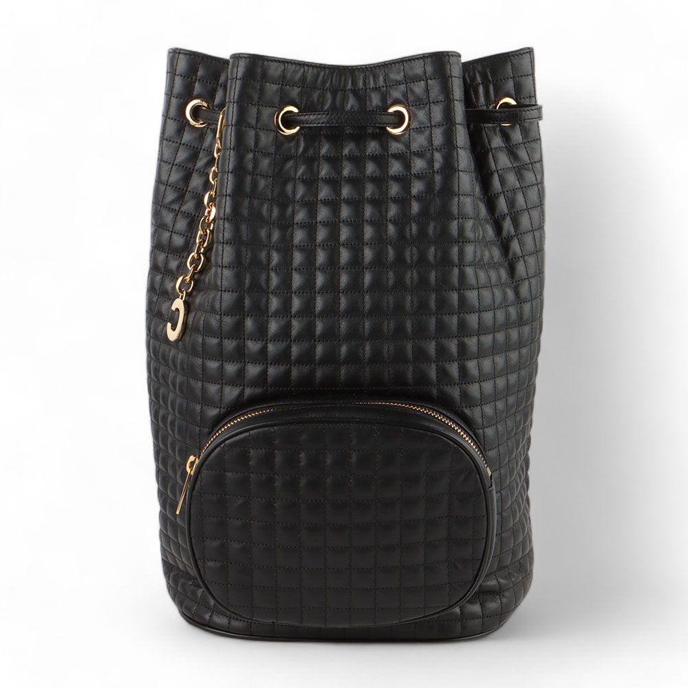 Celine 188243 C Charm Quilted Bucket Bag Medium Backpack/32607 79696421 [P]
