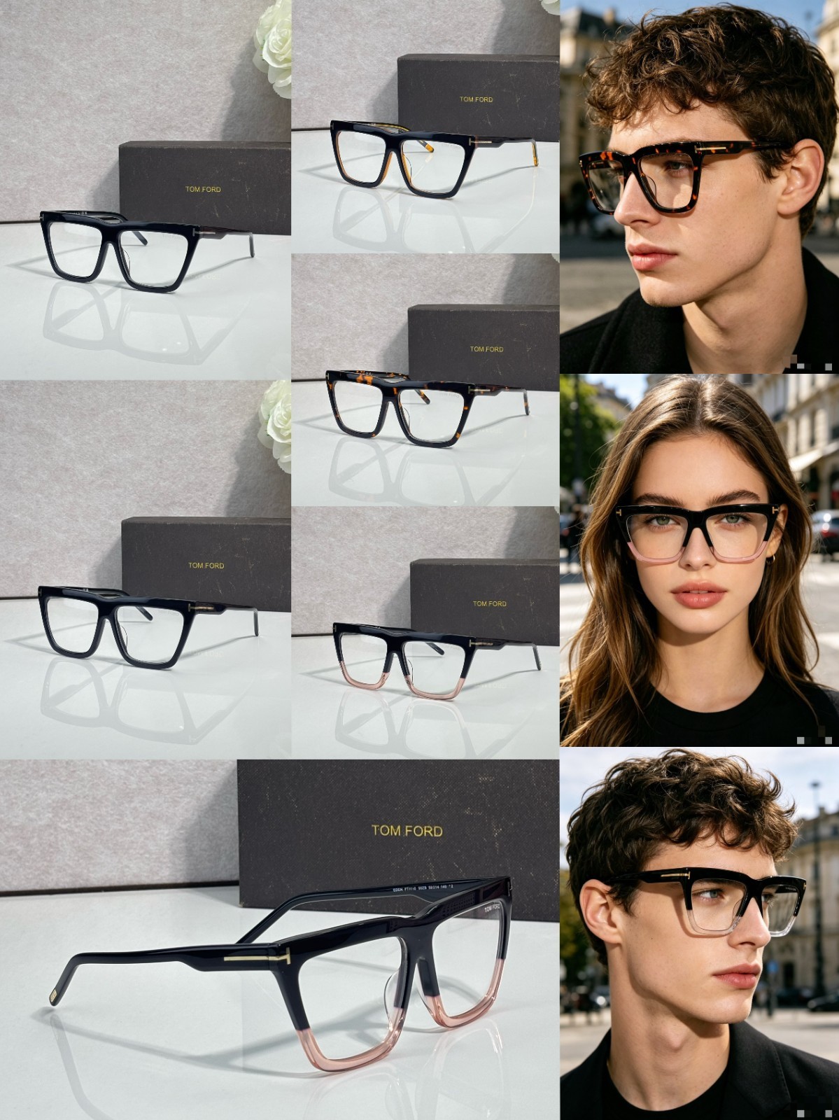 Tom Ford FT1110 Sunglasses Black Frame Brown Lenses Made In Italy