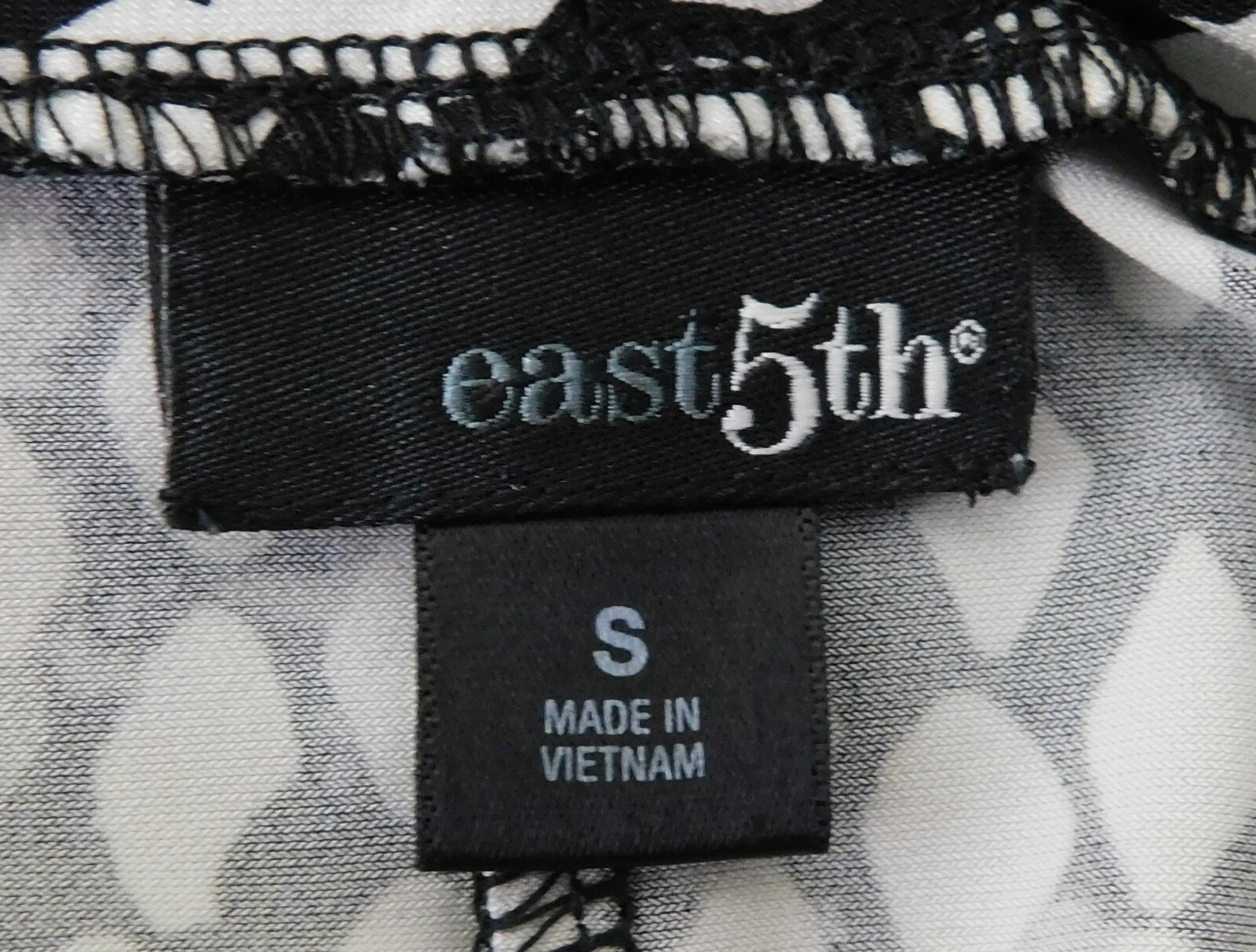 East 5th Women Shirt, Size S, White/Black/Gray, 95% Polyester, 5% Spandex