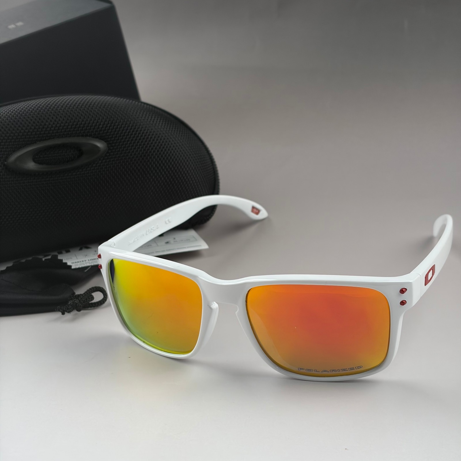 Oakley Holbrook Sunglasses White Frame Orange Lens With Box, Case