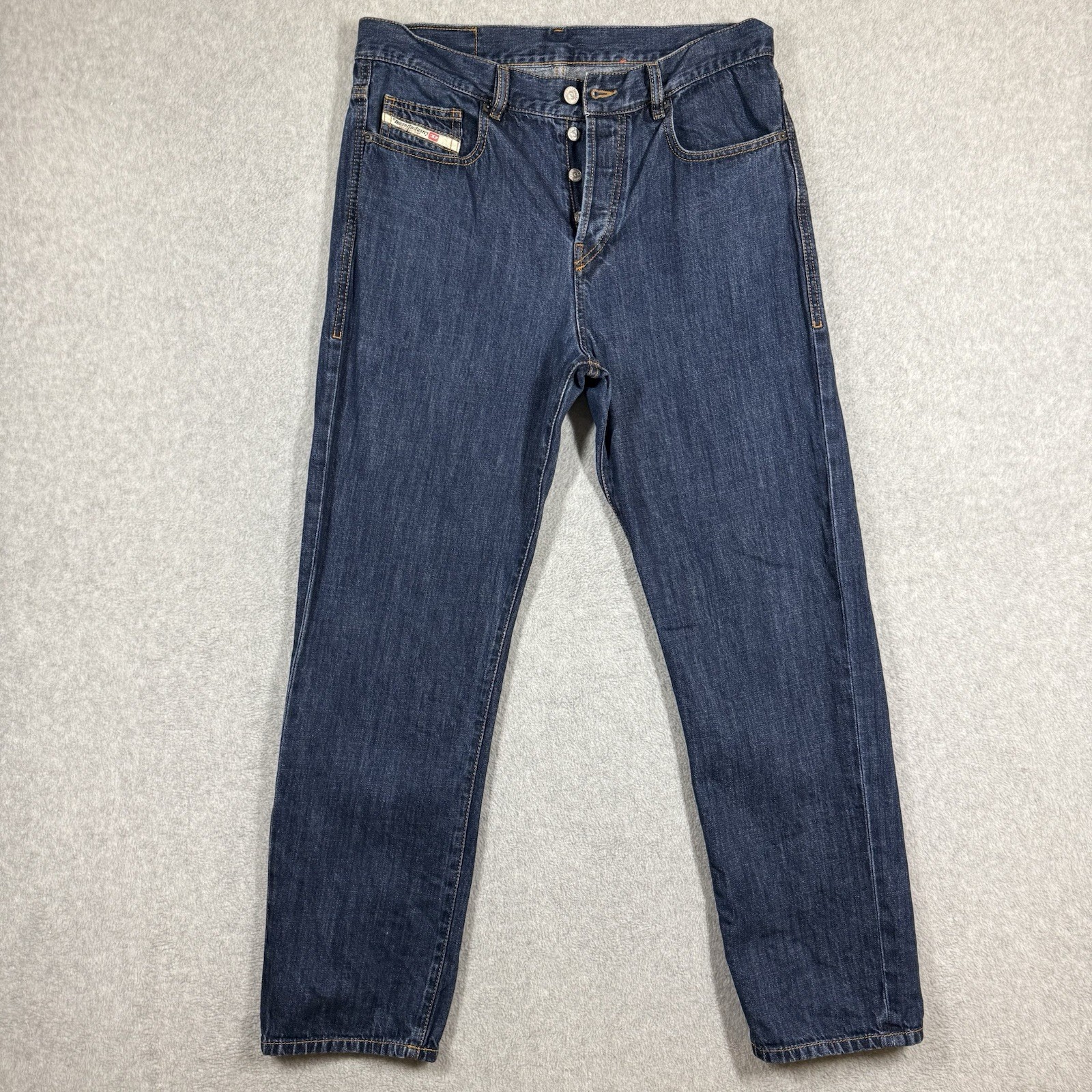 Diesel Jeans Mens 32×29 Blue Tapered Leg Button Fly Modern Dark Wash