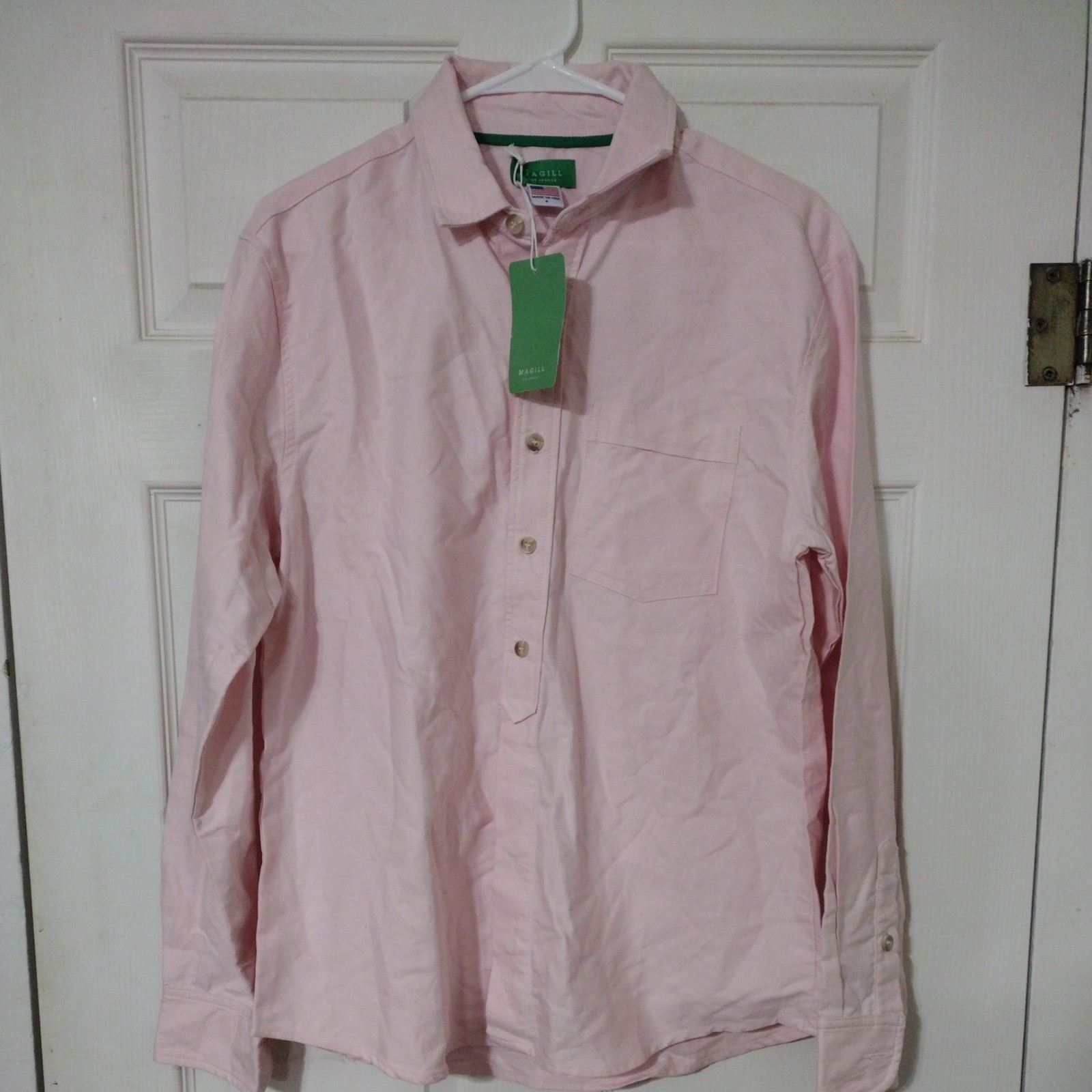 Magill LA Dawson Long Sleeve Pink 100% Cotton Button Down – Size S New C7