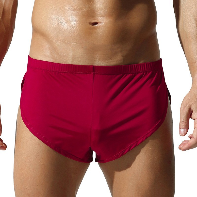 NEW Sexy Men’s Soft Breathable High Cut Shorts Underwear Side Slit Boxer Trunks
