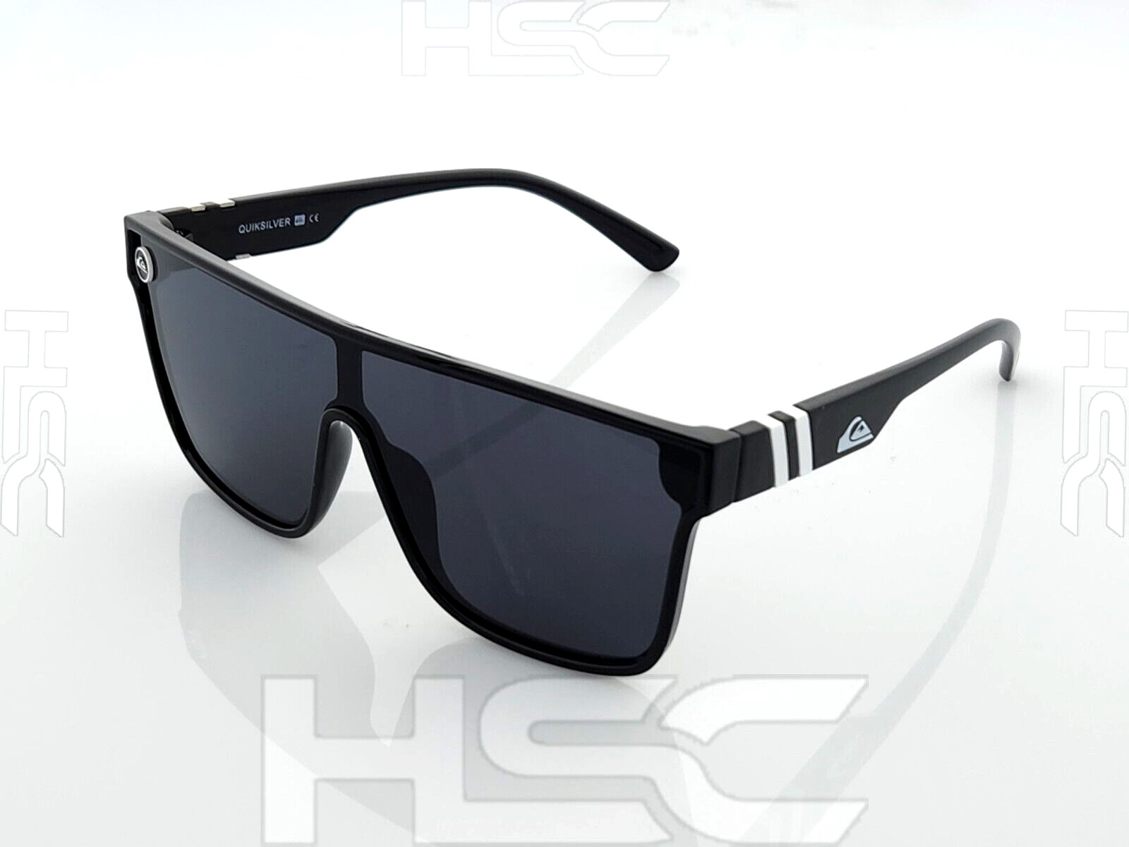 Quiksilver SciFi Shield Sunglasses Gloss Black Frame Dark Smoke Single Lens