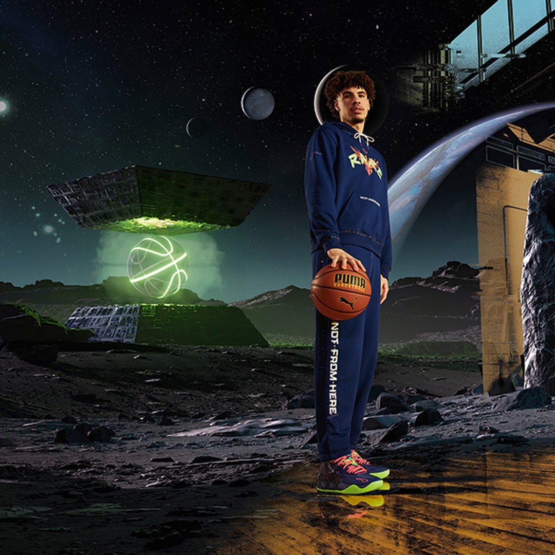 Puma MB.01 US 14 Men’s Blue Green Galaxy Basketball LaMelo Ball 376677 07 NIB