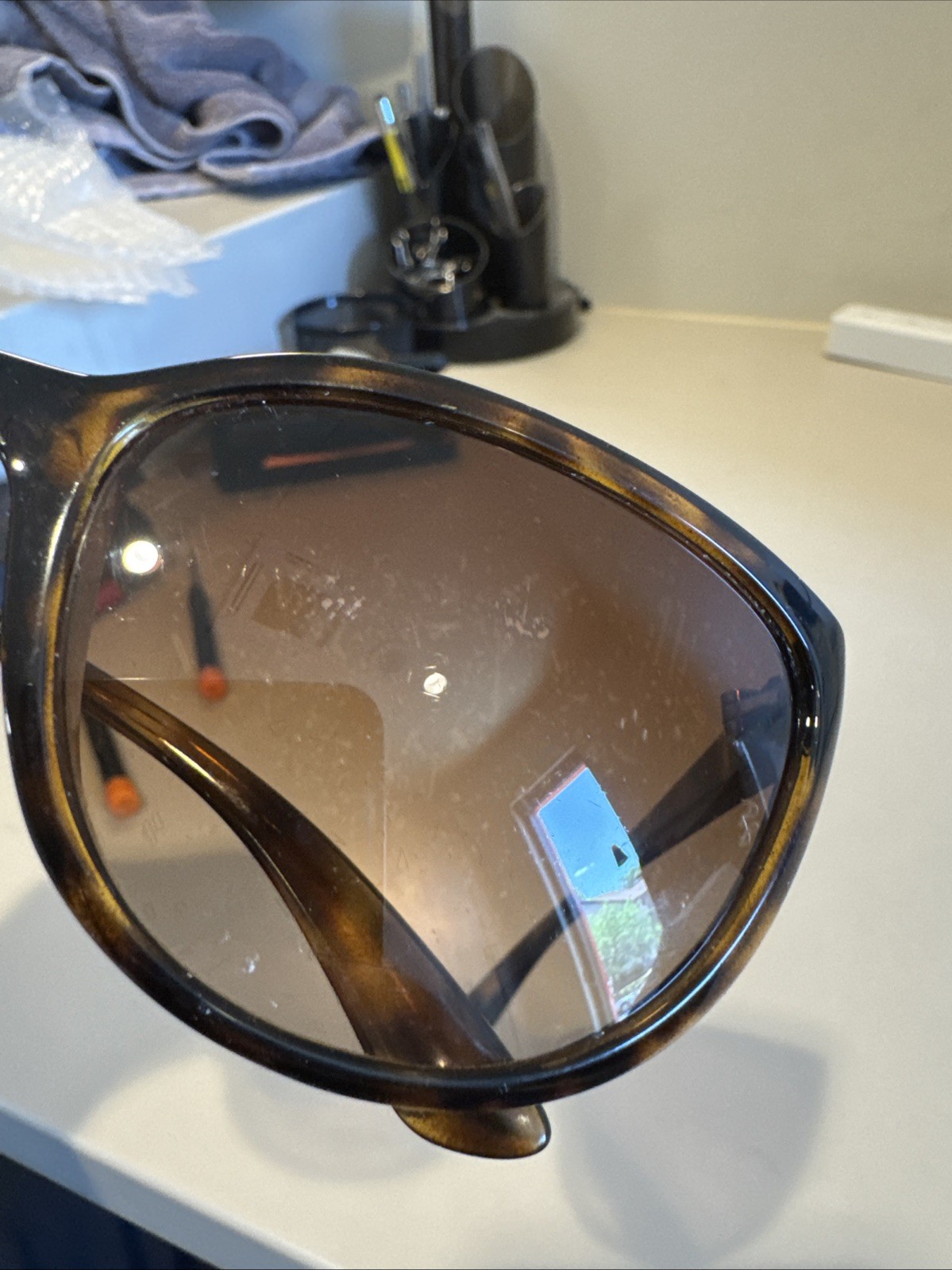 Ray-Ban RB4167 Brown Gradient Lenses Polished Light Havana Tortoise Frame #N10