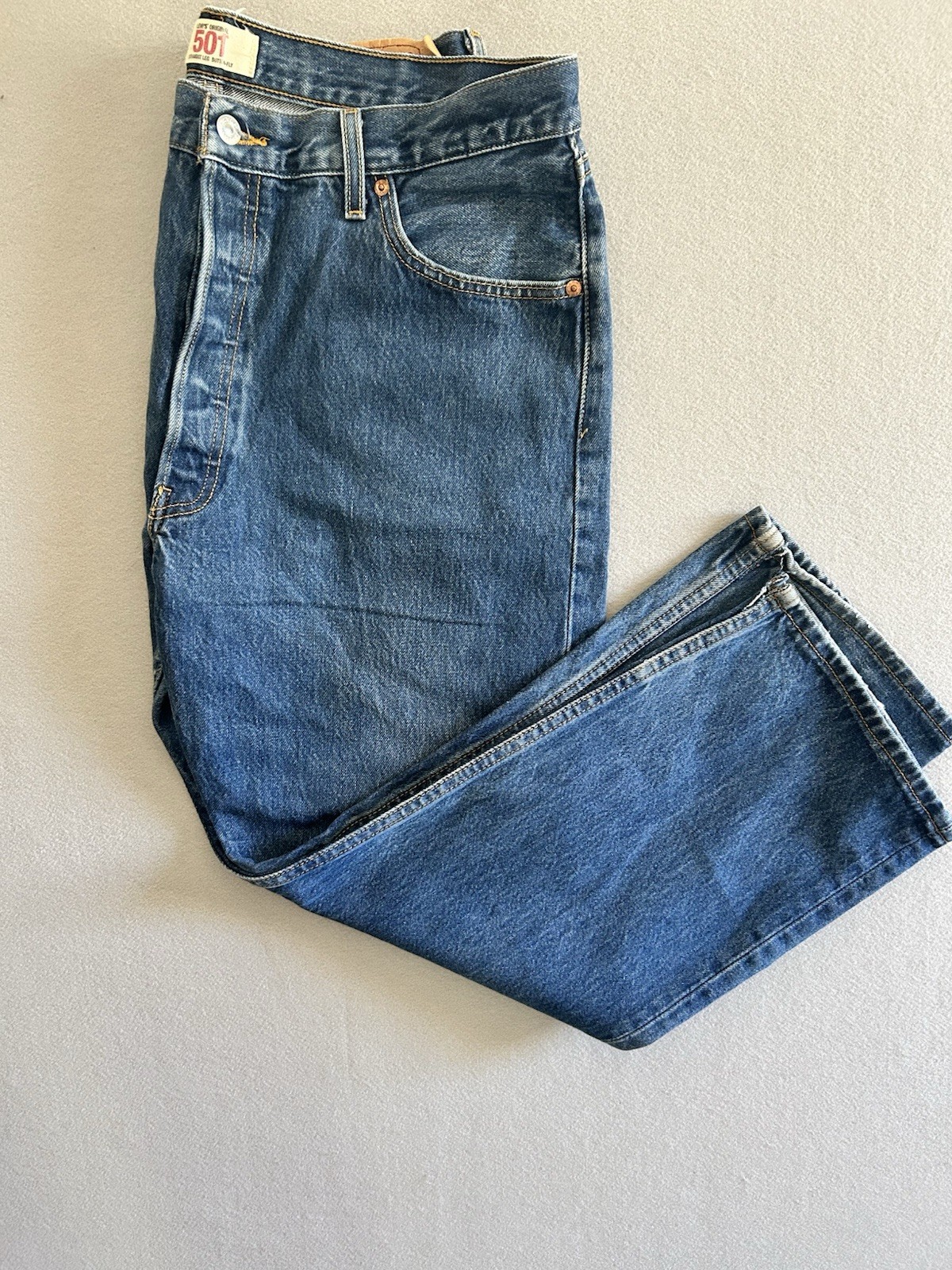 Levi’s 501 Original Fit Button Fly Jeans Men’s 38×30 Blue Straight Leg Cotton Me