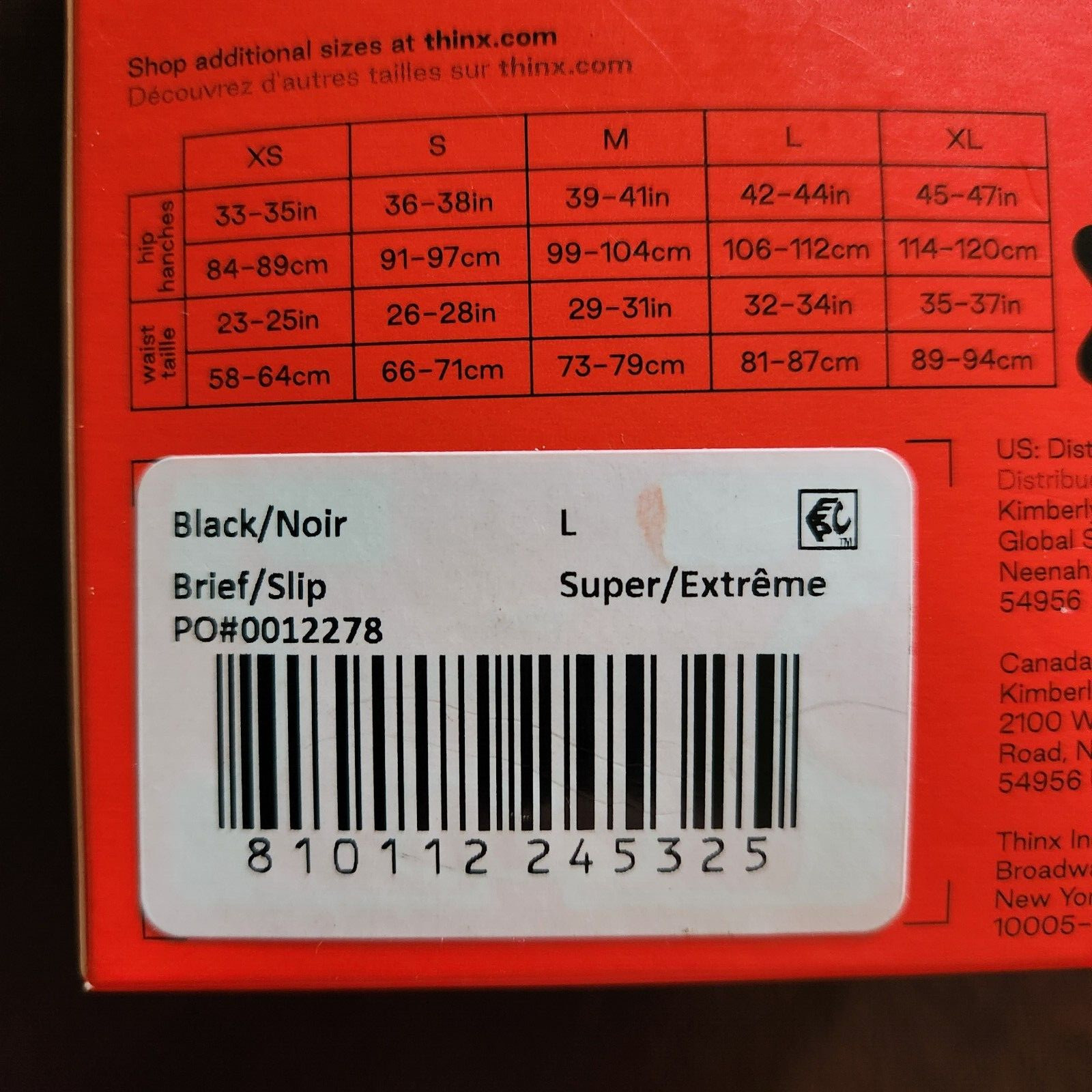 THINX for All Period Underwear, Black, large NIB