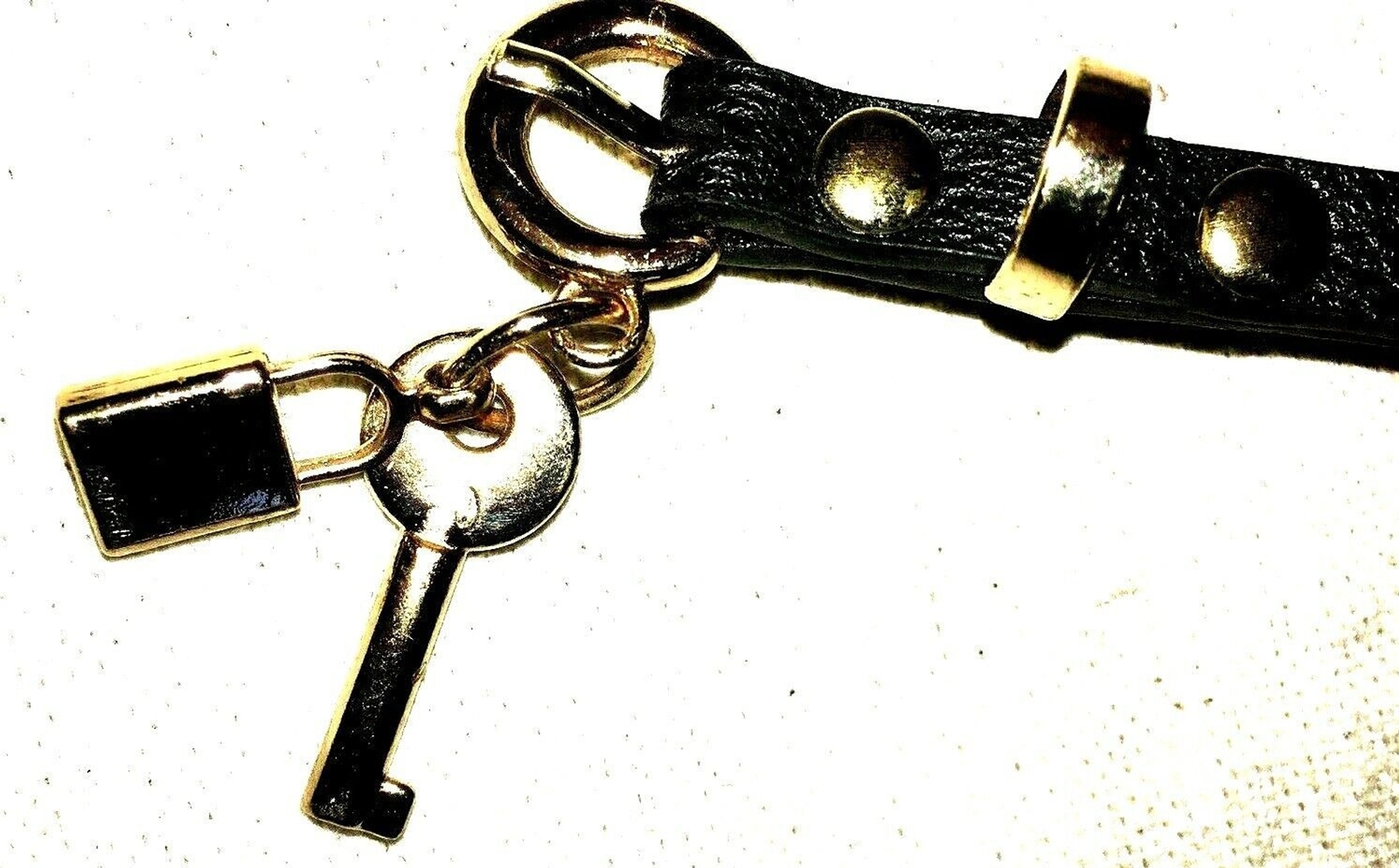 Slim Belt, Brass Key & Lock Charm and Brass Buckle, S