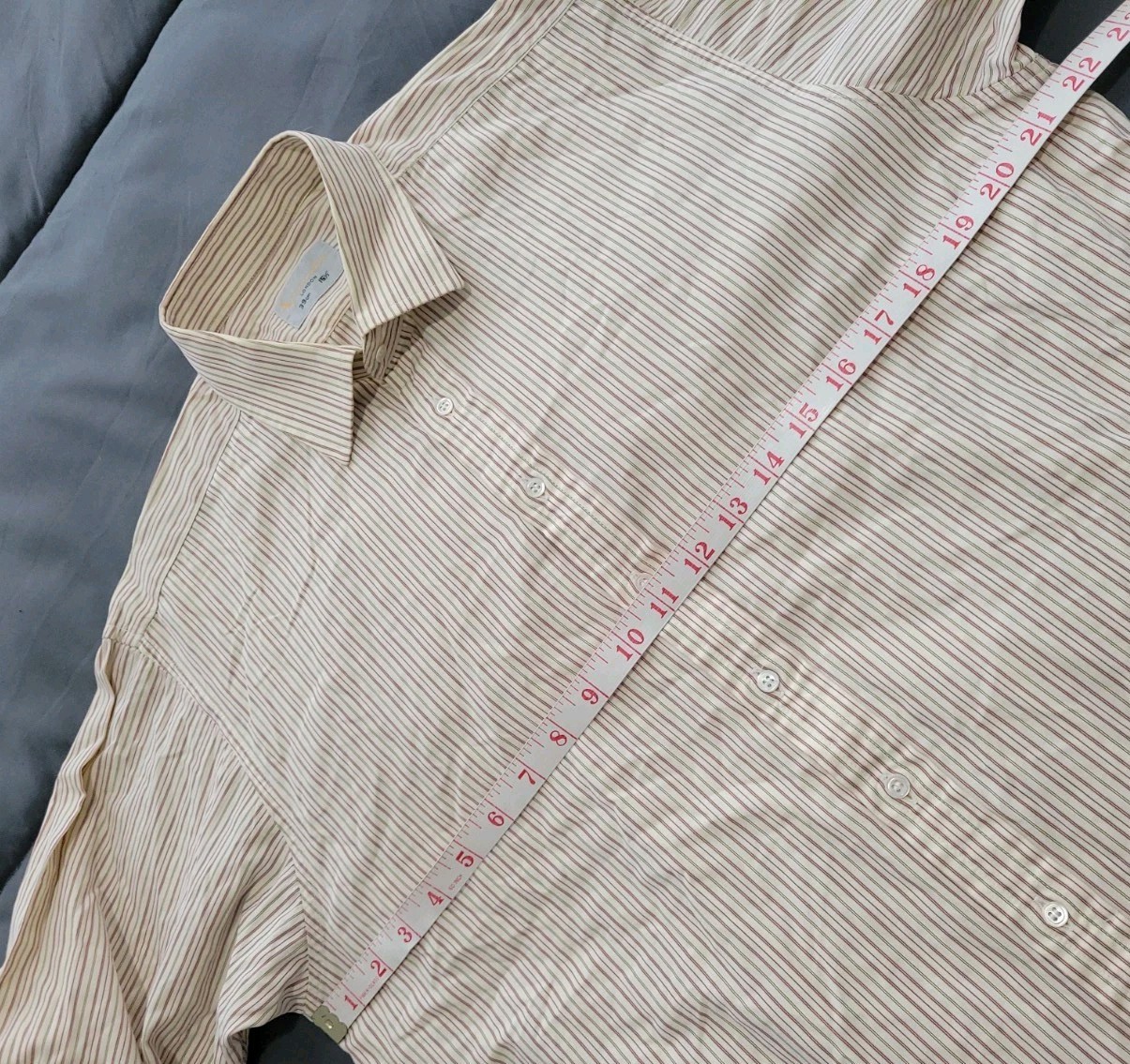 Aquascutum Mens Shirt Medium Stripe Long Sleeved Cotton Double Cuff 15.5″ 39cm