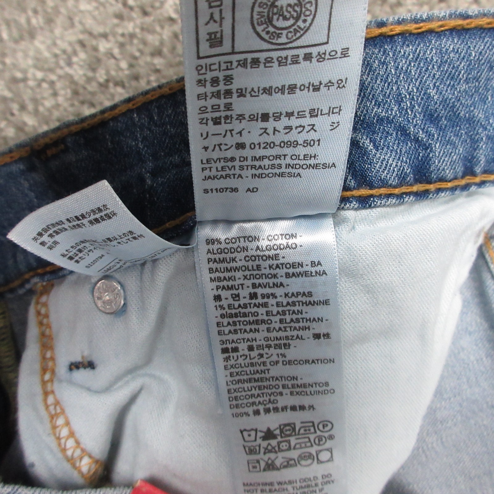 Levis Jeans Mens 34×36 Blue 505 Regular Straight Faded Eco Ease Denim Pants