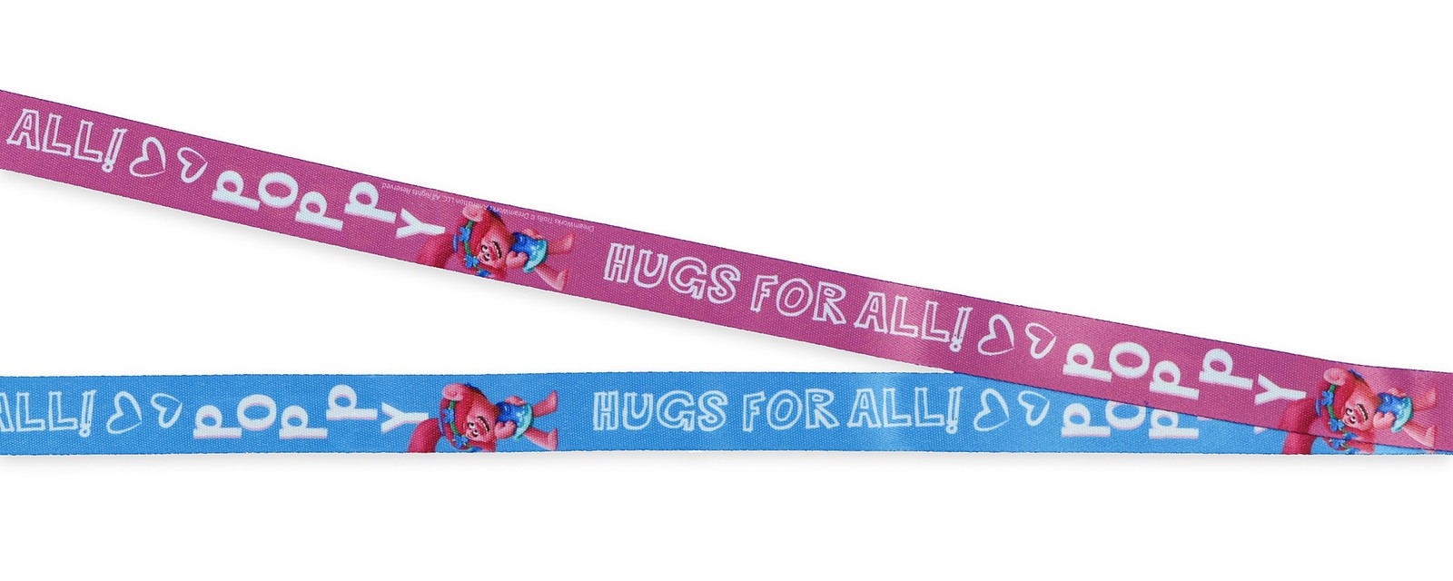 Trolls Lanyard Poppy Hugs Breakaway Badge ID Holder With 1 1/2″ Rubber Charm
