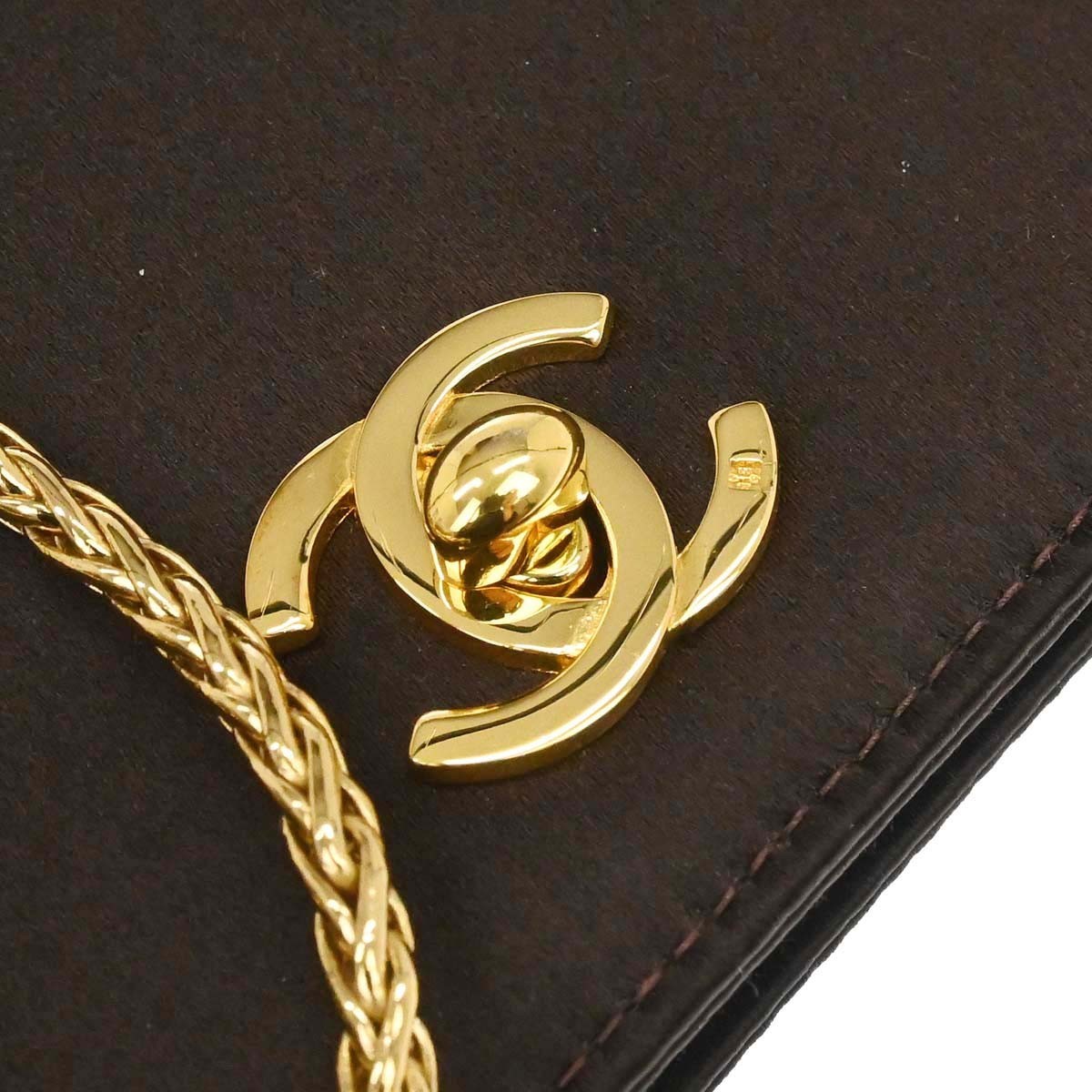 Chanel Brown Satin Chain Shoulder Bag 167829