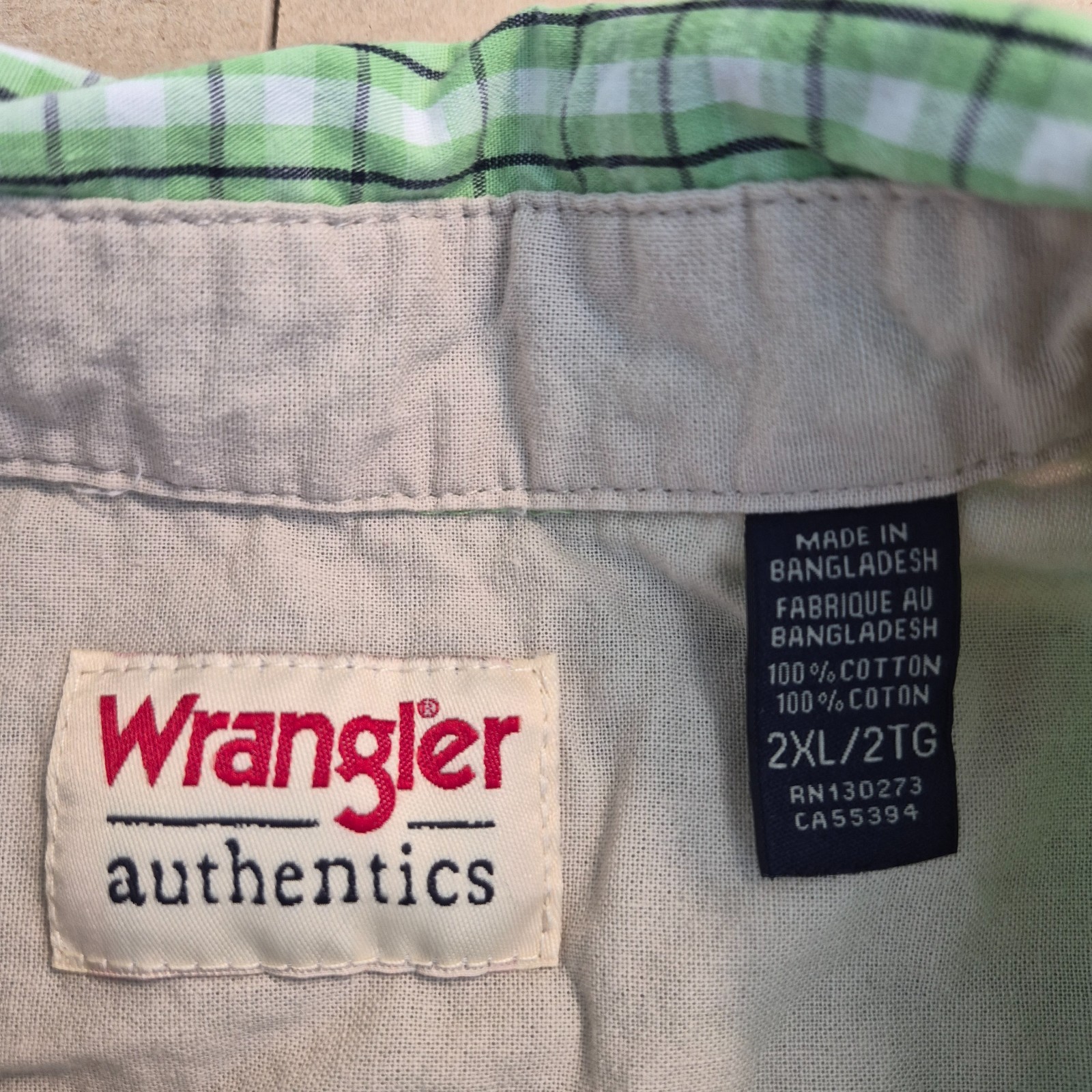 Wrangler Authentics Men’s 2XL Plaid Short Sleeve Button Down Shirt 0 Cotton