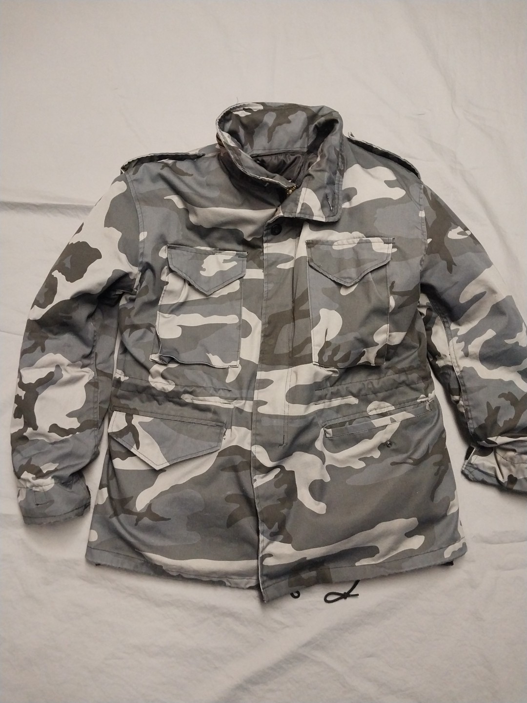 Military Jacket Mens Large Camo M65 Cold Weather Lined