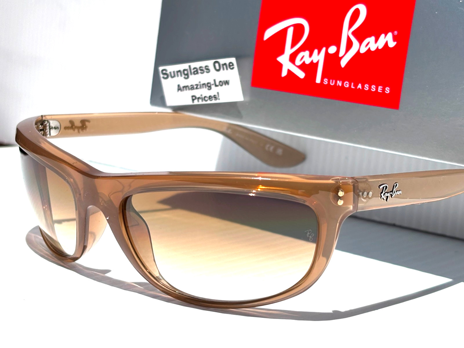 Ray Ban BALORAMA Opal Light Brown GRADIENT Brown Lens Sunglass RB 4089 6789/51