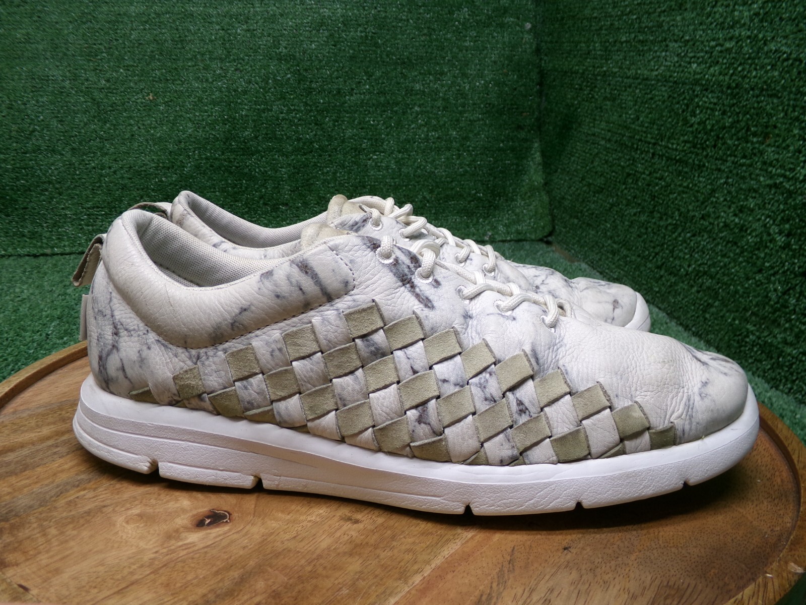 Vans Mens Tesella Grigio White Marble Woven Skate Shoes Sneakers Size 11 US