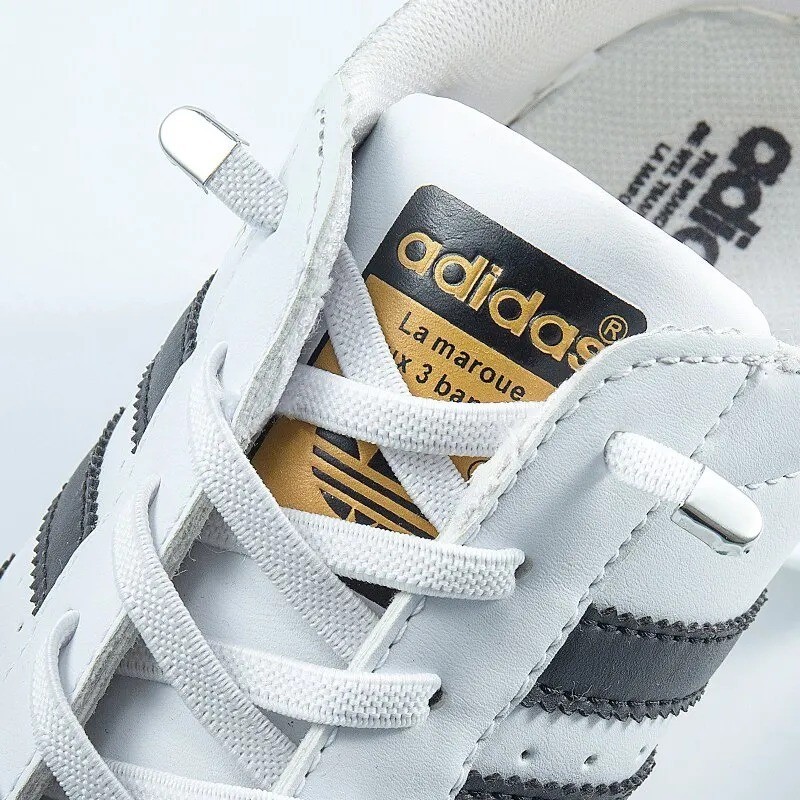 2Pcs Elastic No Tie Shoe Laces Quick Lock Sneakers Shoelaces Kids Adults 2Pc Set