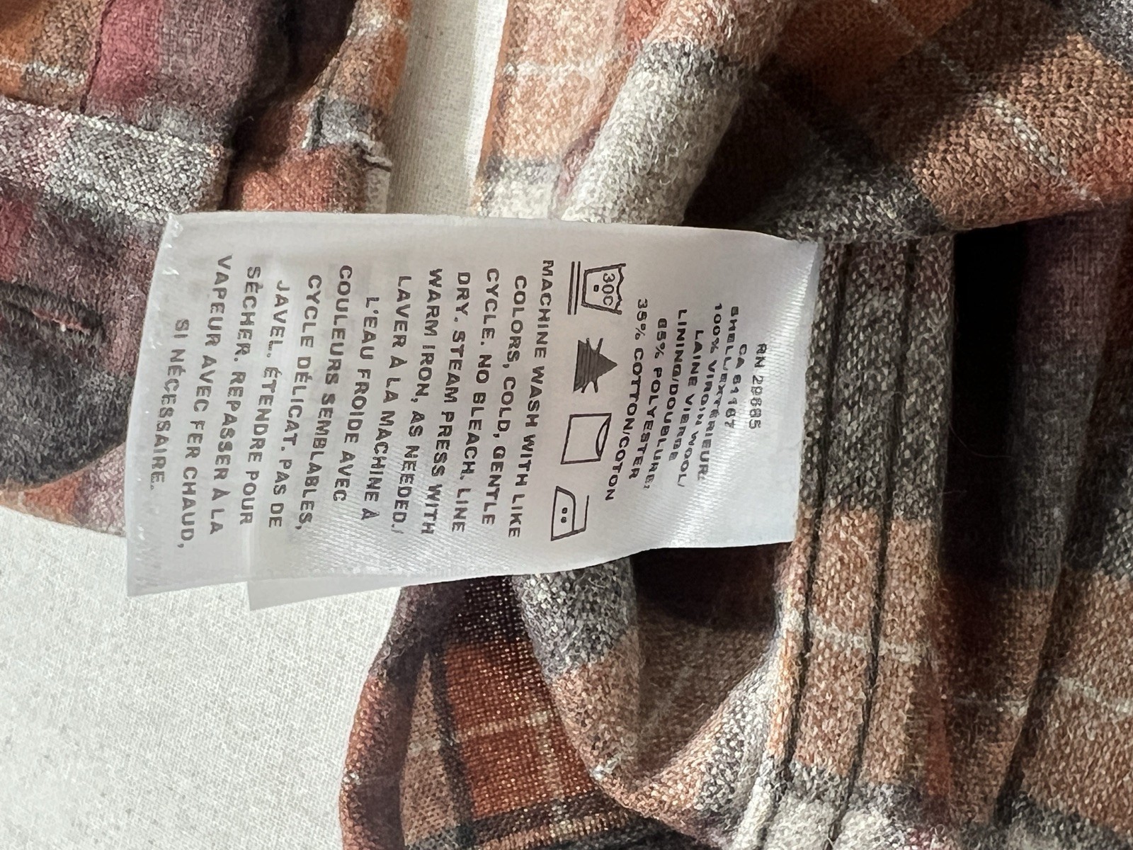 Pendleton Board Shirt Mens (L) Brown Orange Surf Plaid Virgin Wool LS Pockets