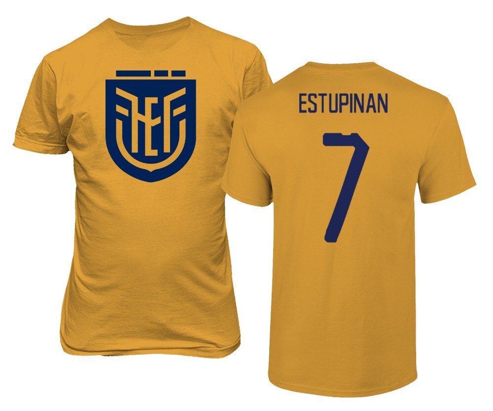 Equador Soccer #7 Pervis Estupinan World Football Fan Adult and Youth T-Shirt