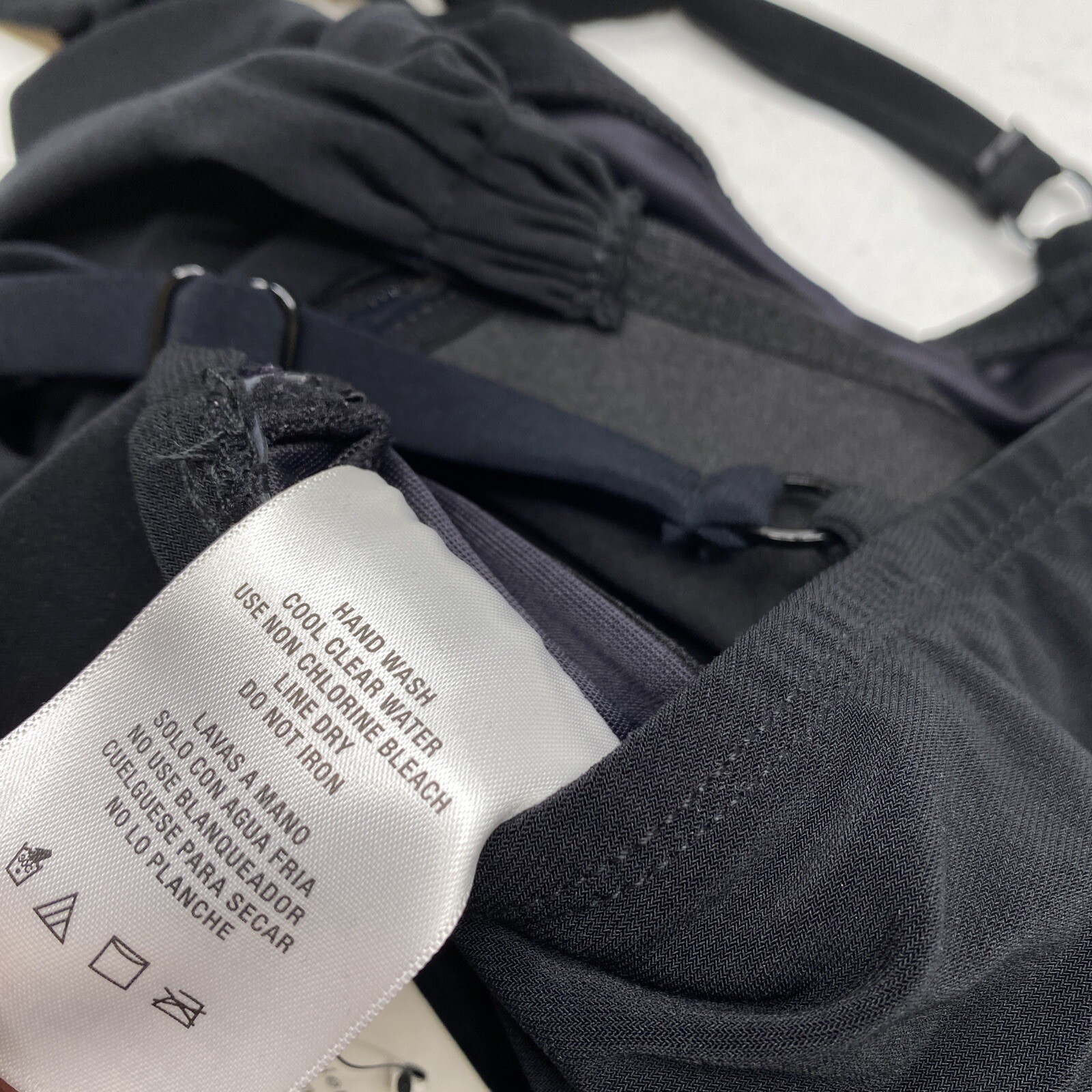 Dreamsuit Miracle Brands Slimming Asymmetric Hem Tankini Top Black Size 12