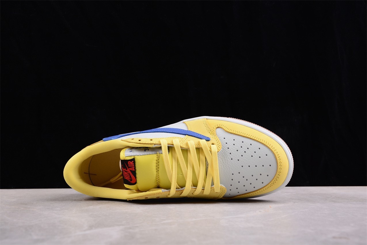 Men’s US Size 7-12 Travis Scott x Jordan 1 Low OG “Canary Yellow” Sneakers