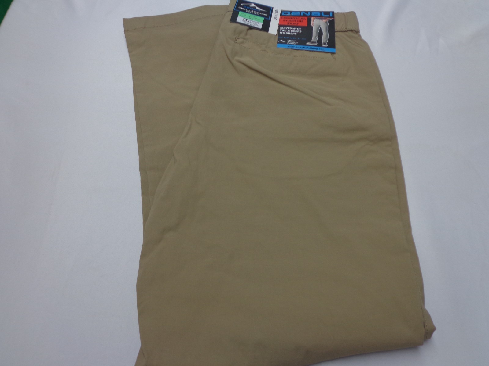 DENALI Delta Khaki Technical Stretch Pants Flex Waist 34/30 NEW MSRP $54