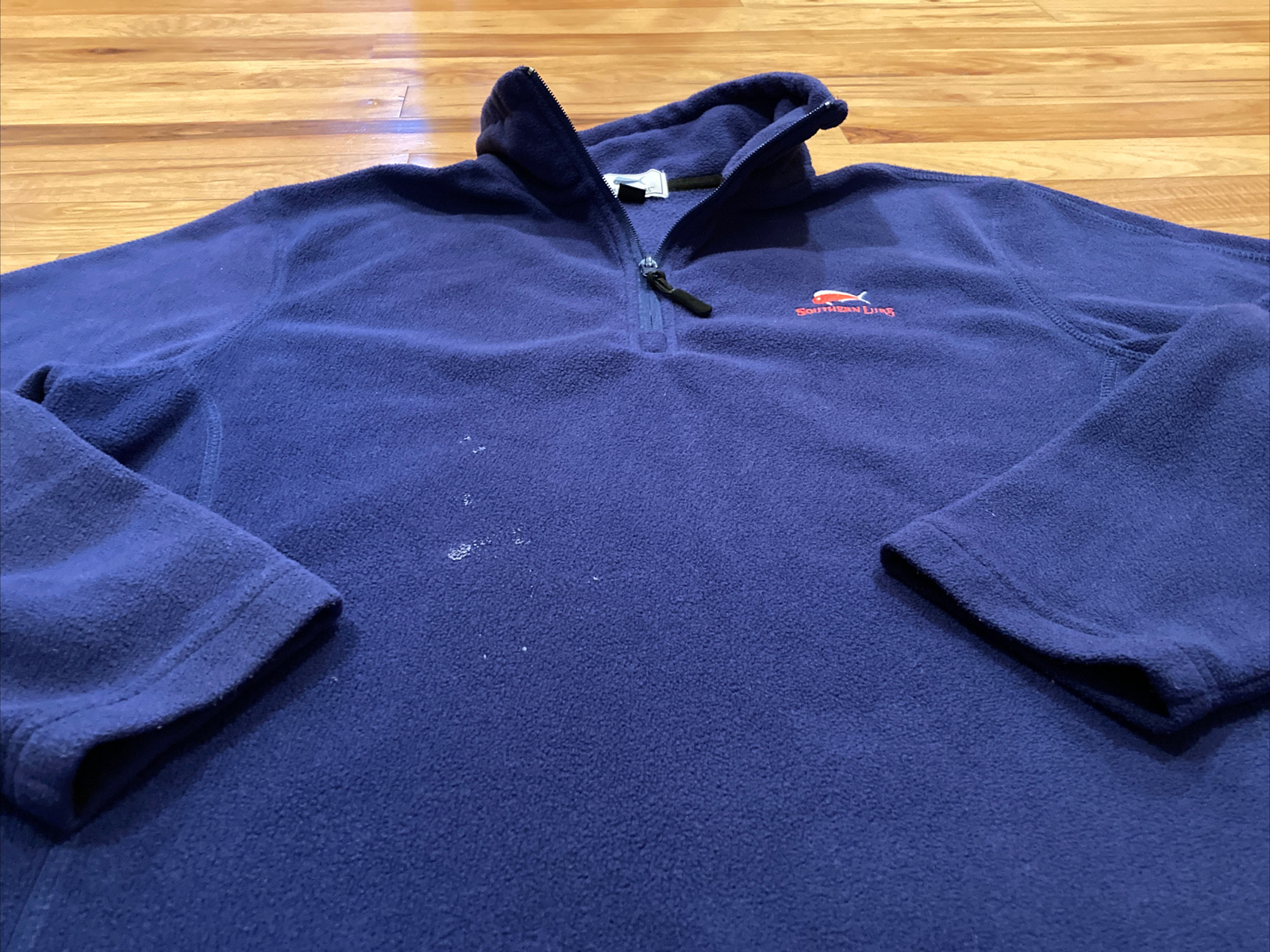 Southern Lure Blue 1/4 Zip Fishing Pullover Fleece Sweater Jacket Men’s Large
