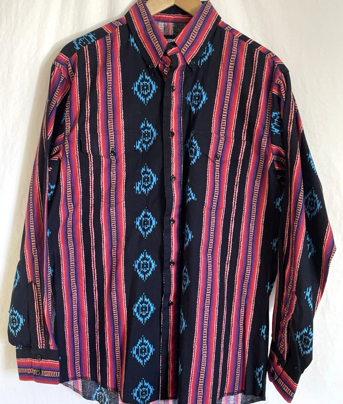VTG 90’s Wrangler Cowboy Cut Reg Fit Single Needle X-Long Tails L 16.5-34 USA
