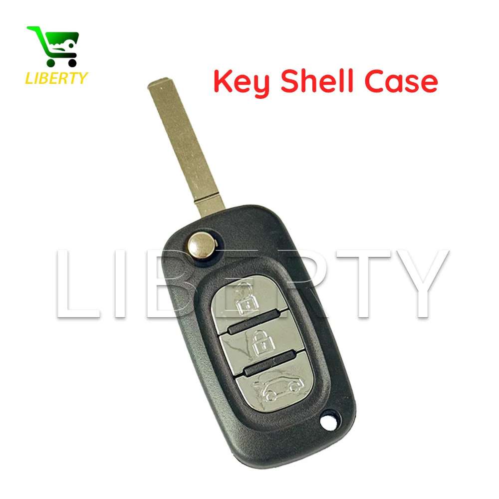 Liberty 3 Buttons Flip Car Key Shell Case For Renault Fluence Clio Megane Kangoo
