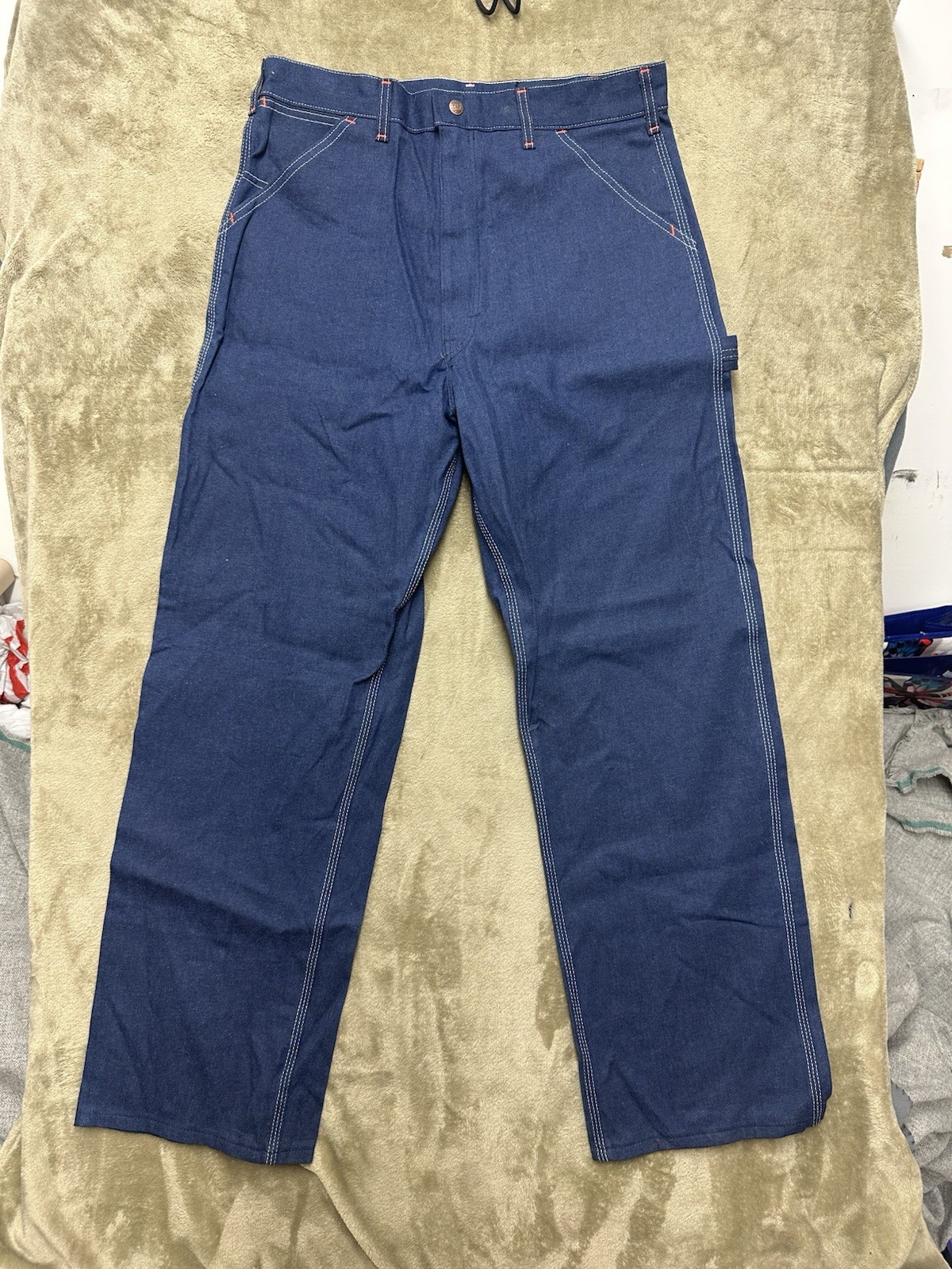 Vintage Sears Roebucks Jeans Mens 34×30 Blue Carpenter Hammer Loop Work Jeans