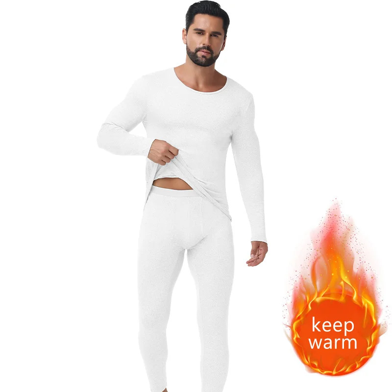 Men’s Long Johns Set Thermal Underwear Top & Pants Set Fleece Lined Warm Winter