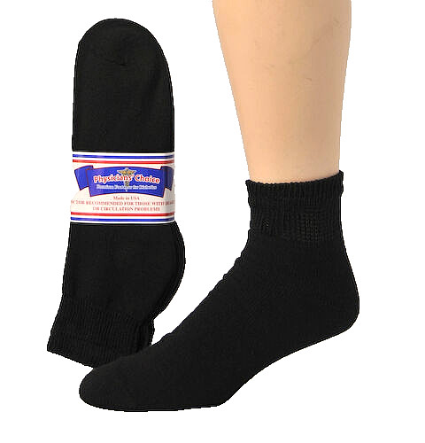 12 Pairs Mens Physicians Choice VENTILATED Diabetic Cotton Ankle Socks 9-12 Shoe