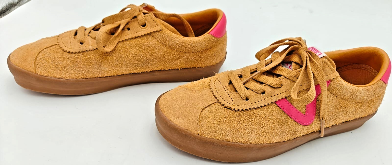 Vans Sport Low Men 6.5 Women 8 Camel Pink Suede Leather Skateboard Sneaker Shoes