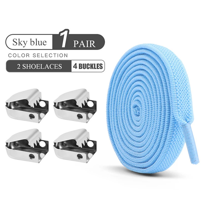 No Tie Shoelaces Elastic Outdoor Leisure Sneakers Quick Safety Flat Shoelace Kid