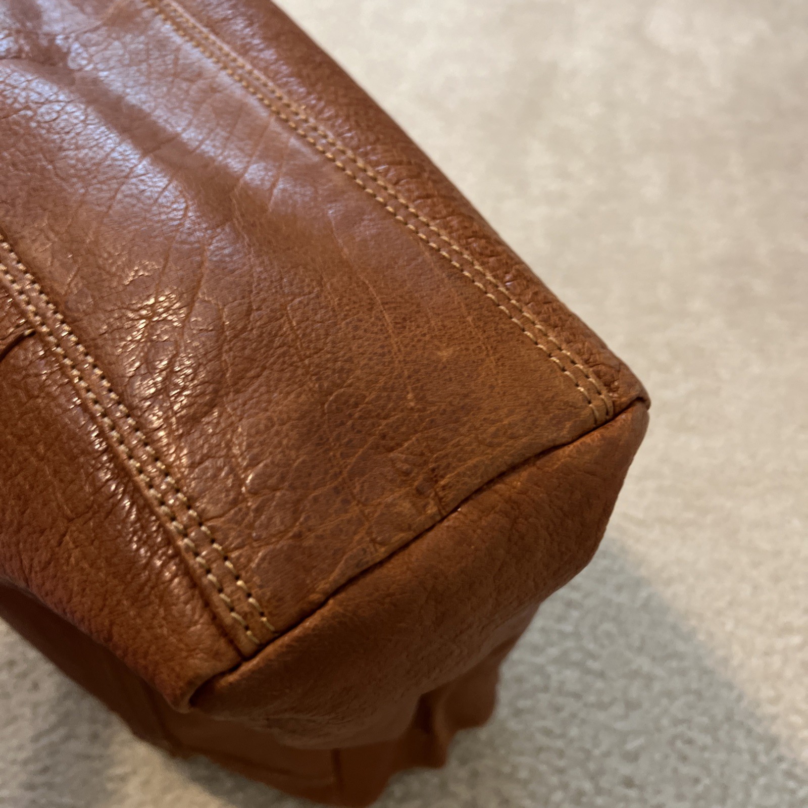 Spikes & Sparrow brown genuine leather laptop shoulder bag various pockets