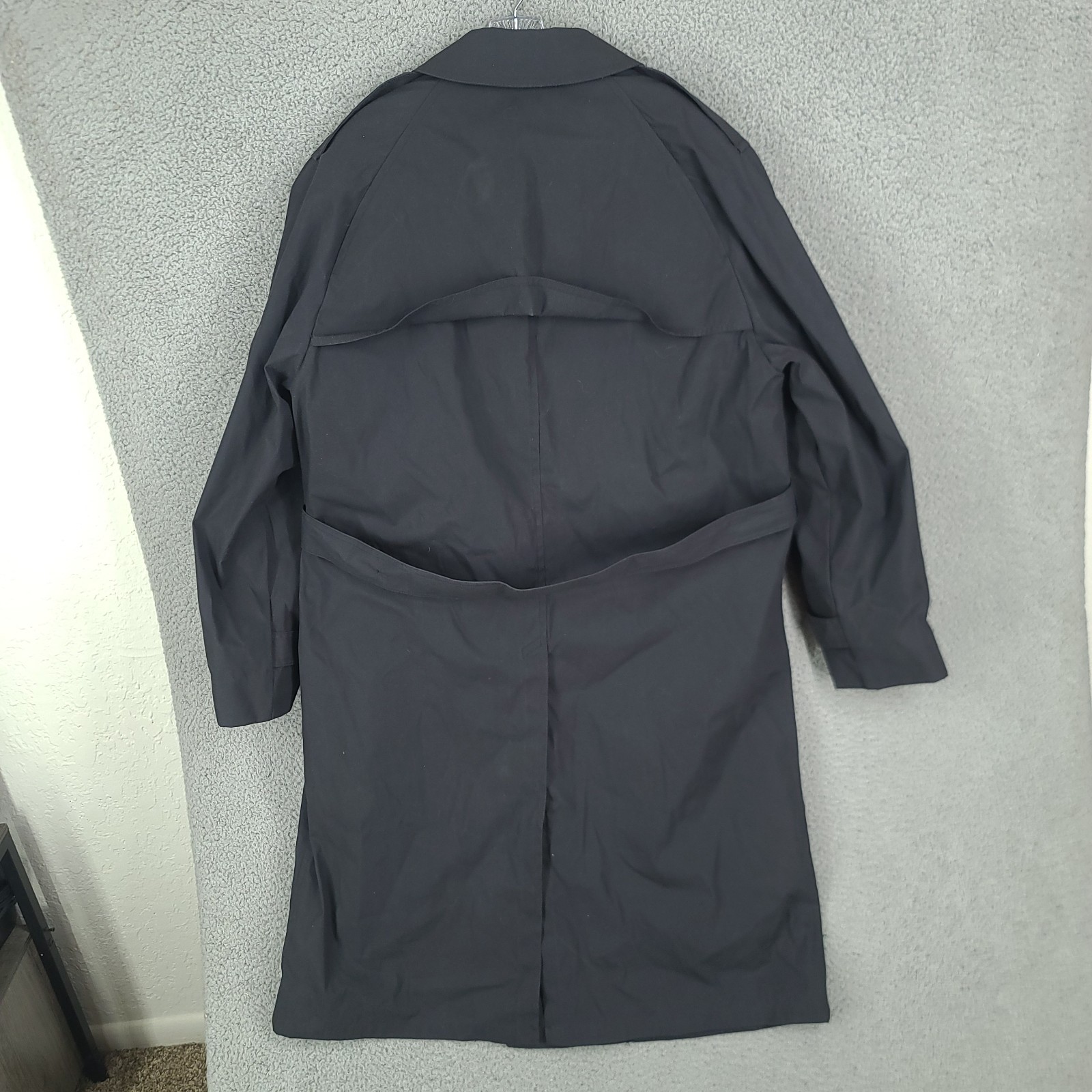Defence Logistics Trench Pea Coat Mens 44L Black All Weather Army Lined NWT FLAW