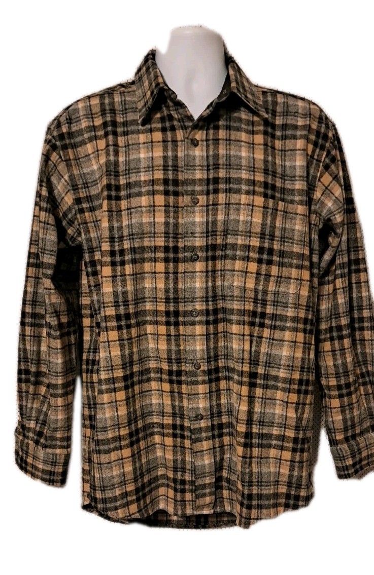 Pendleton Plaid Wool Shirt TRAIL Elbow Patches Medium