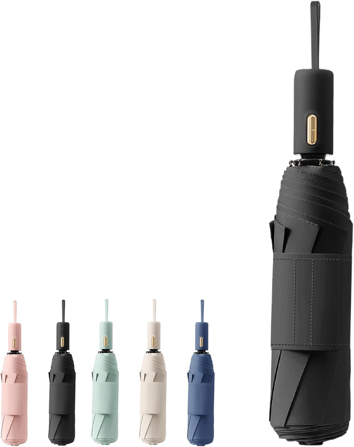 Travel Compact Folding Umbrella with 7CM Hook and Loop Strips/8Ribs