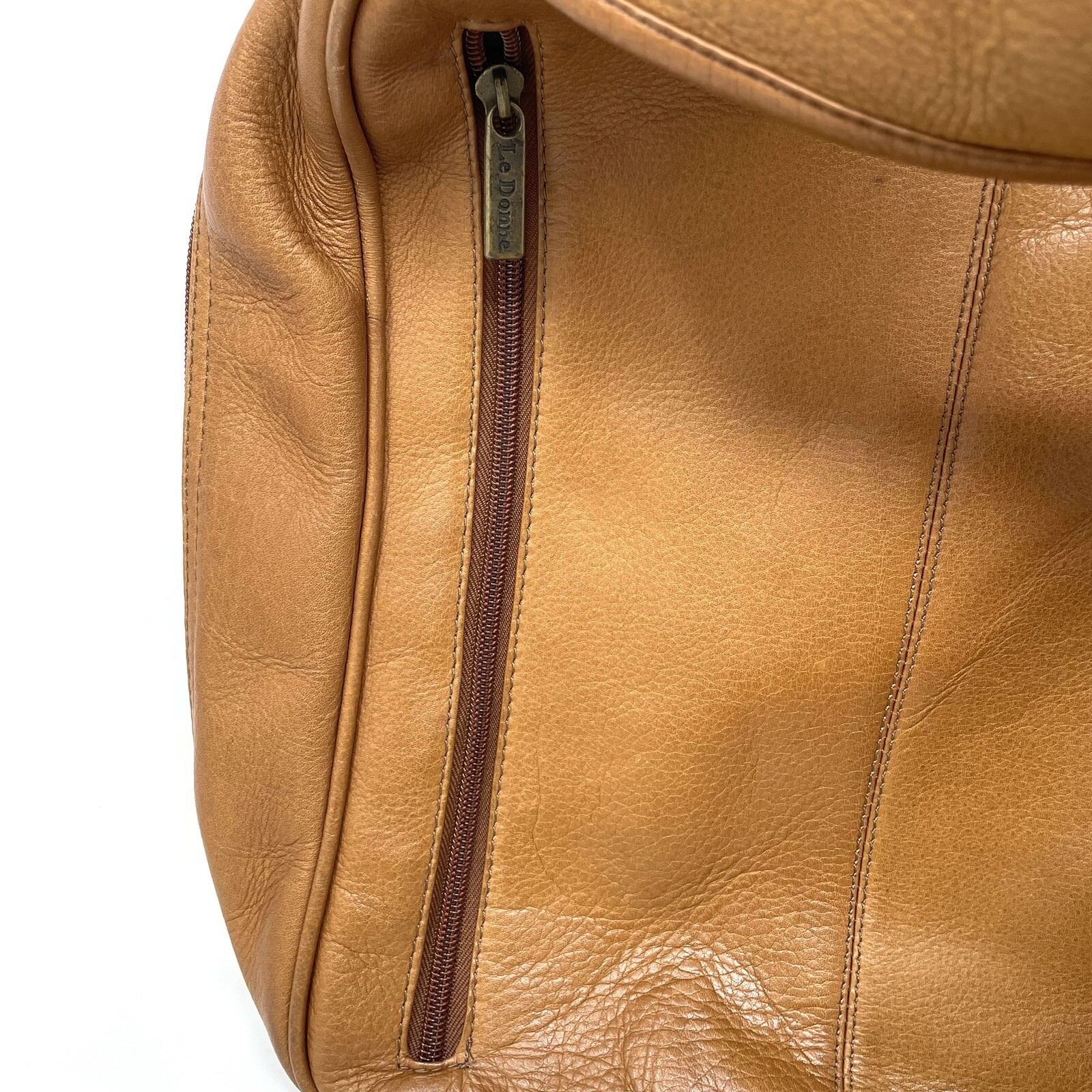 Le Donne Leather Bag Messenger Backpack Laptop Brown Caramel