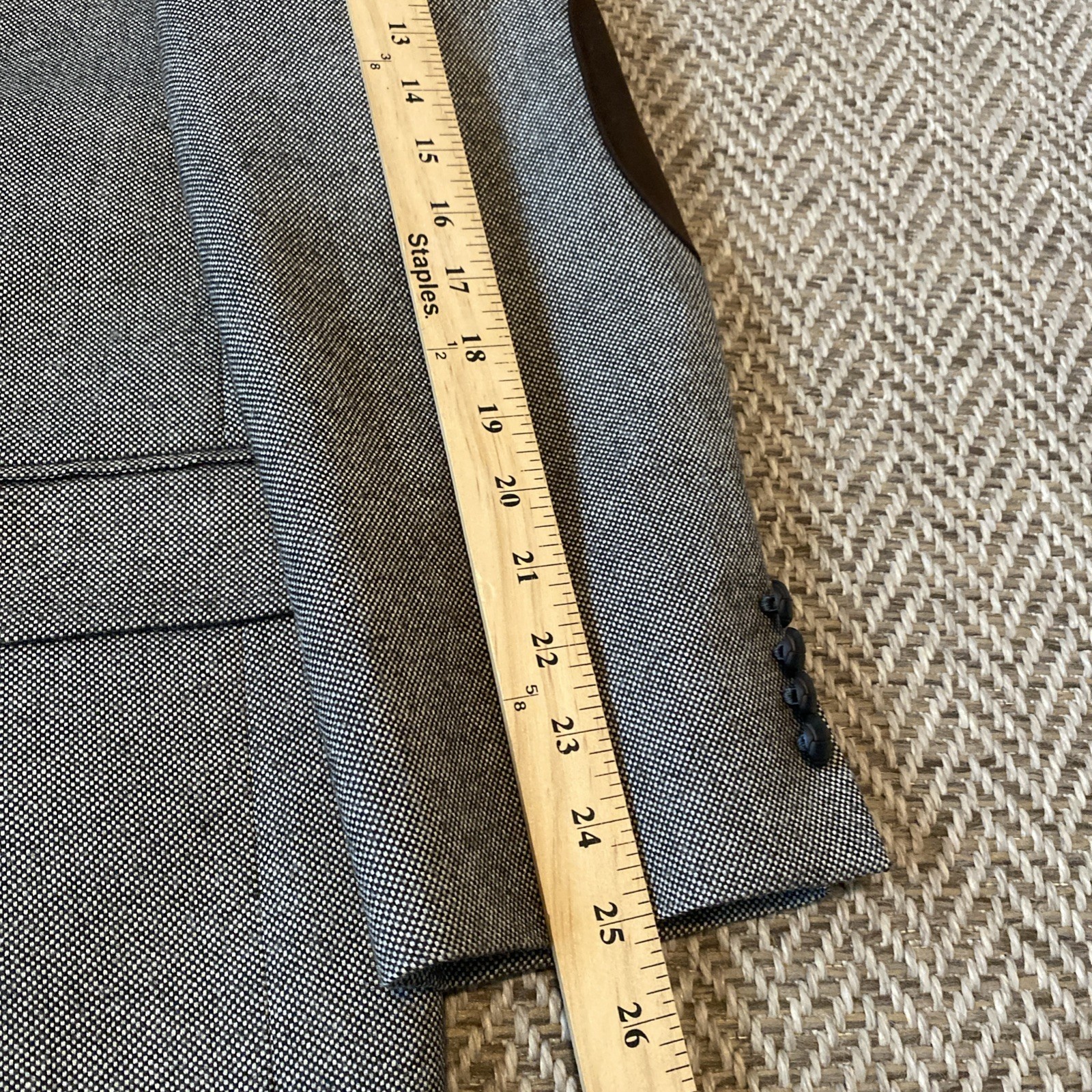 Saddlebred Mens Sz 44L Wool Blend Nailhead Blazer Jacket BlokeWear Elbow Patch