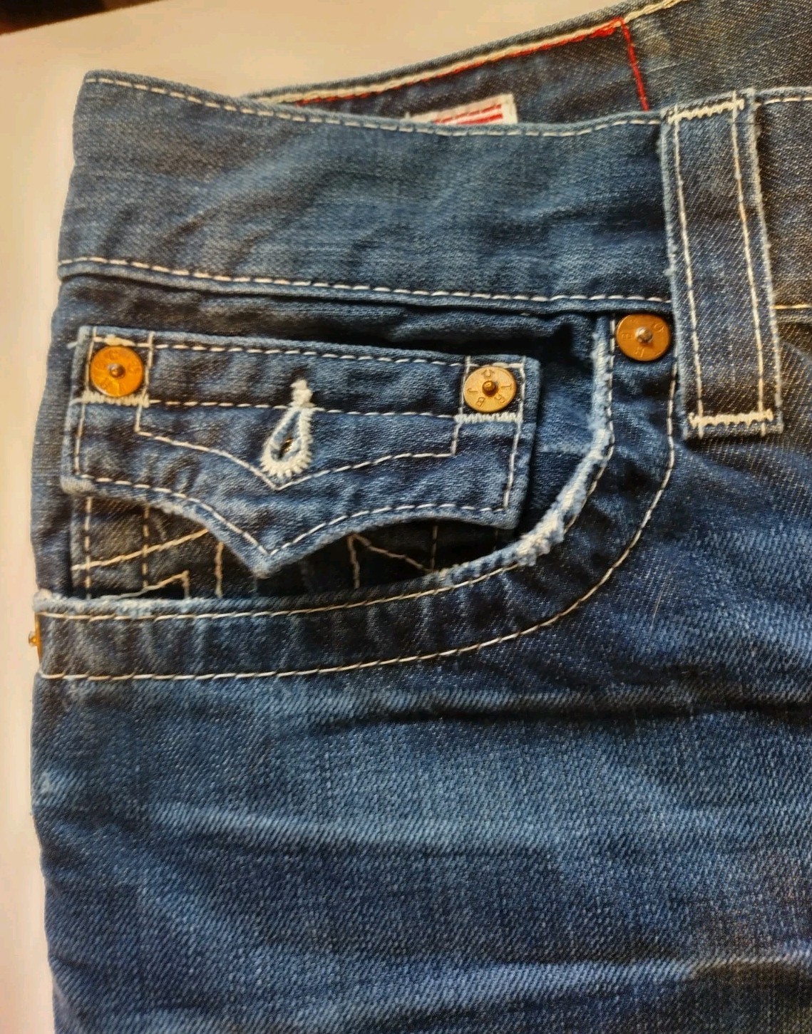 True Religion Jeans World Tour Ricky 36×30″ Blue Cut#60451 RN#112790