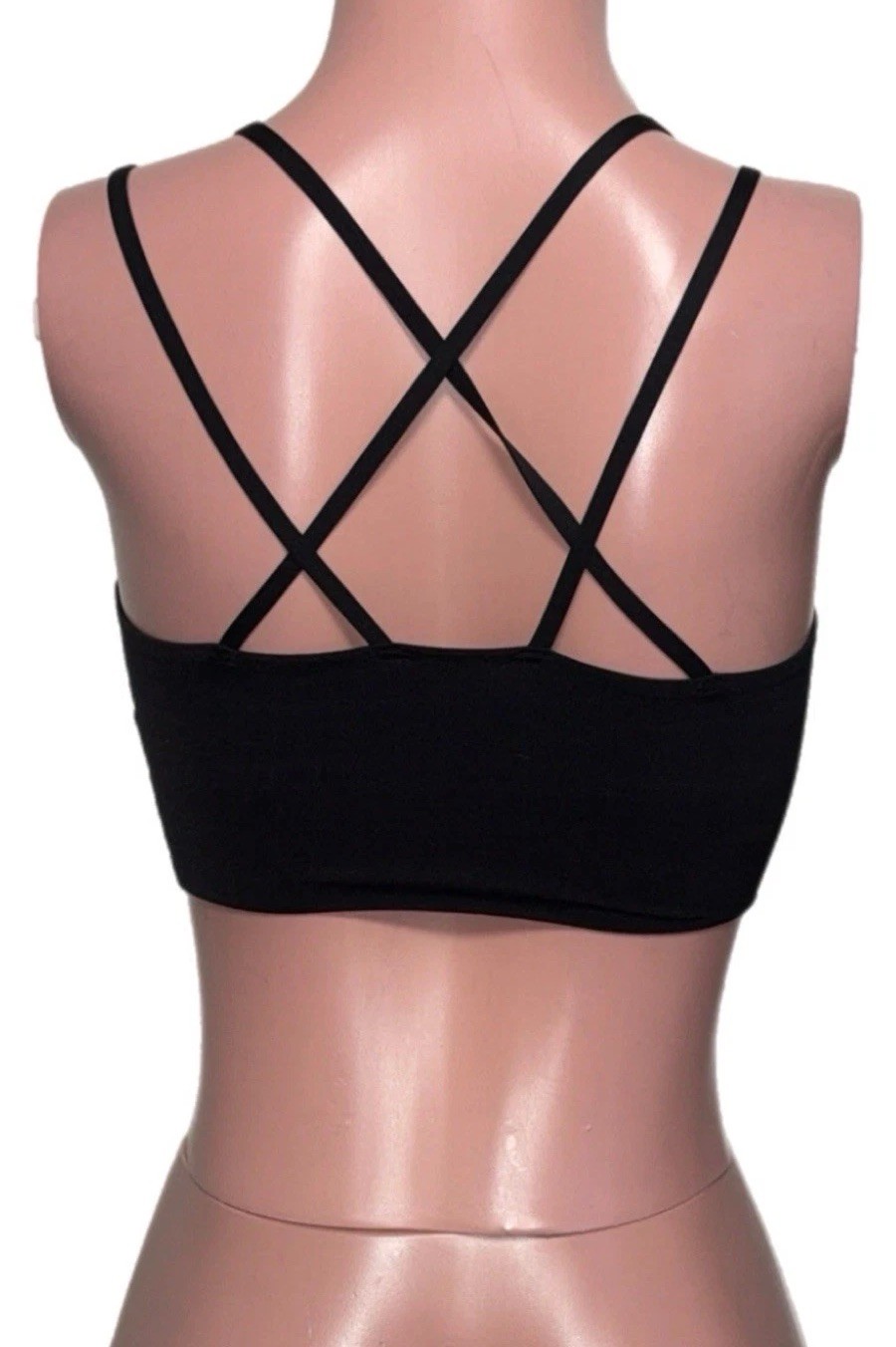 Off Line S/P Black Soft Real Me Molded Cage-back Sports Bra Top Work-out Sporty