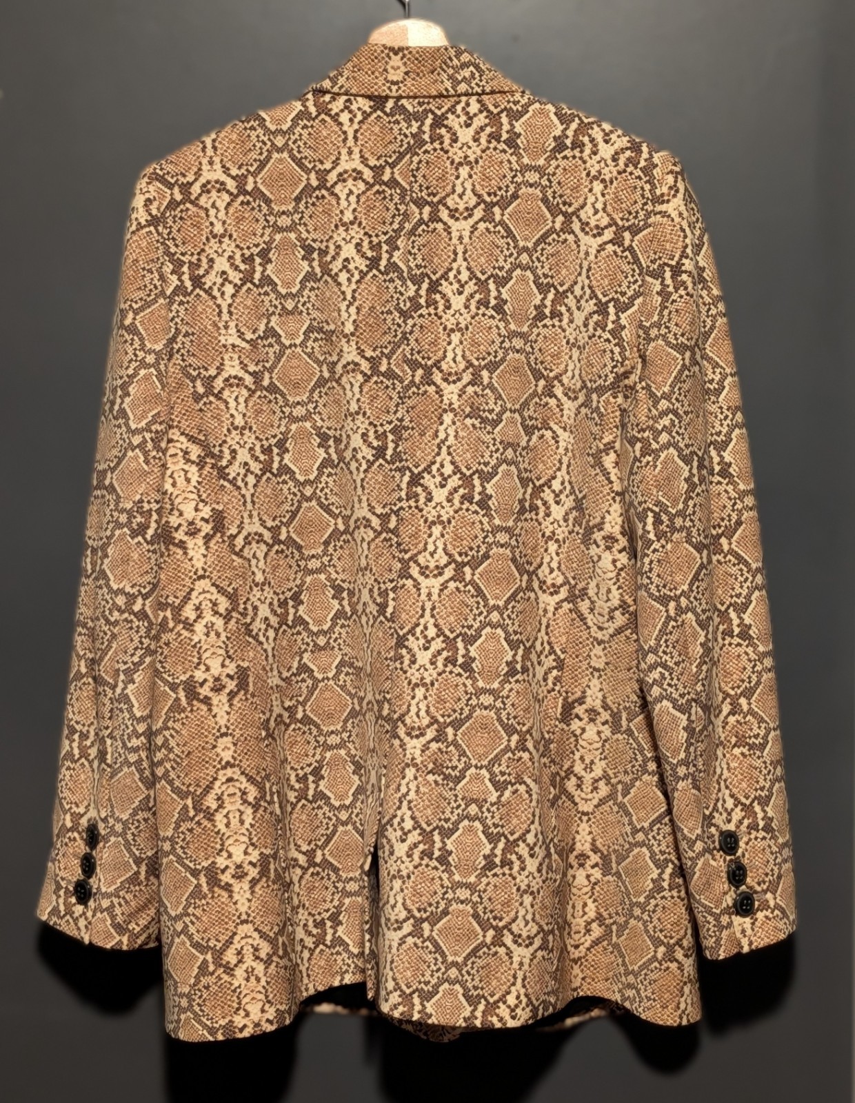 Anine Bing Madeleine Python Print Oversized Double Breasted Blazer Size L – NWOT