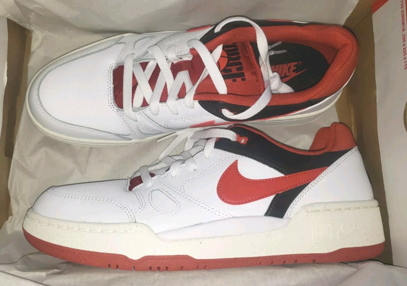 NEW Men’s (CHOOSE SZ) NIKE Full Force Low – RED -WHITE FB1362-102 Basketball 🏀
