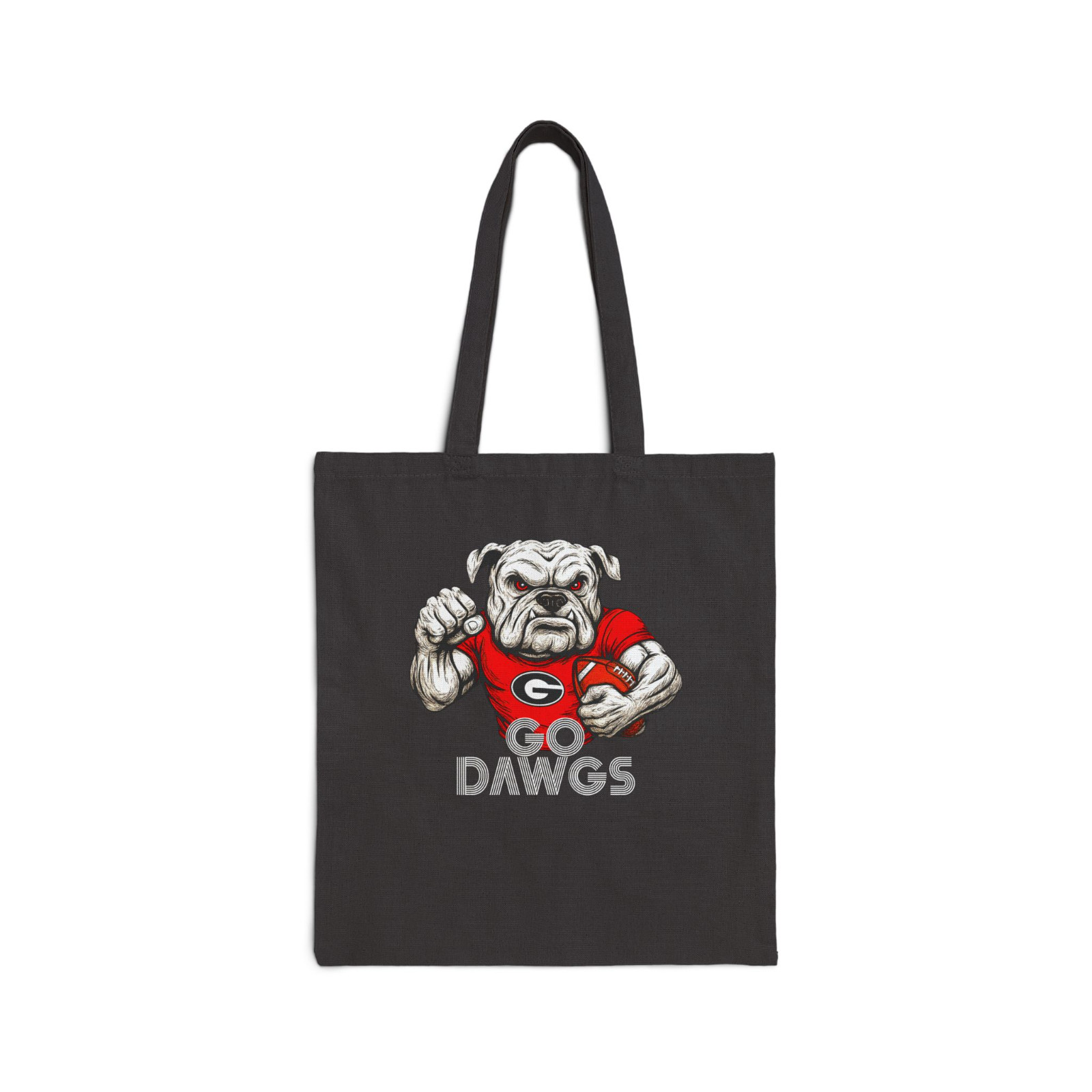 Georgia Bulldogs Tote Bag Go Dawgs Black Canvas 15×16 UGA Spirit Fan Gift Cotton